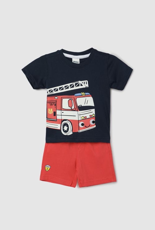 Boys Printed T-shirt and Shorts Set