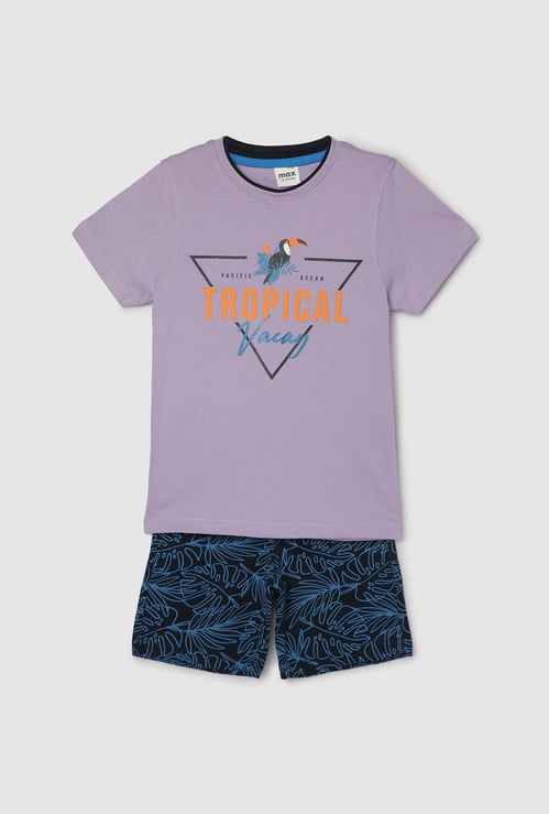 Boys Printed Sleepwear Shorts Set