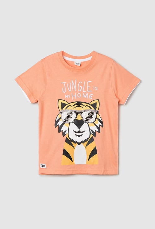 Boys Graphic Printed Crew Neck T-shirt