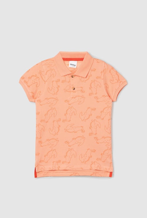 Boys Printed Polo T-shirt