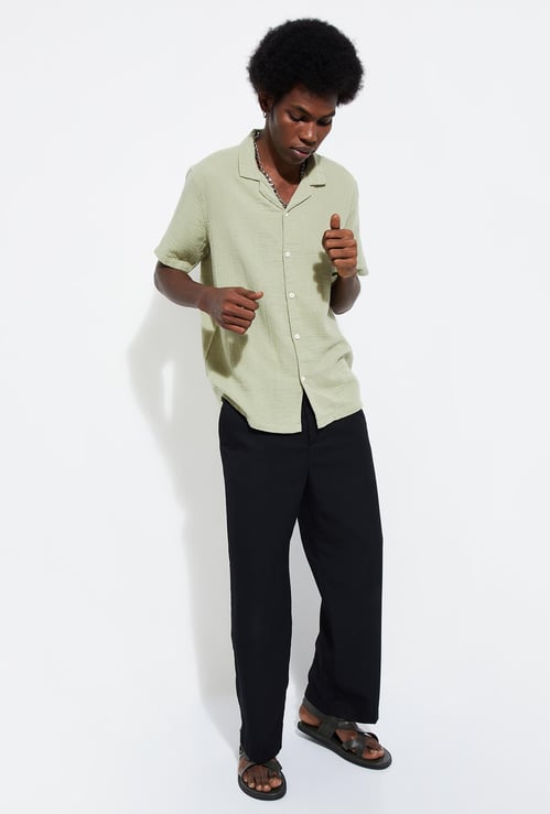 URB_N Men Regular Fit Solid Resort Shirt