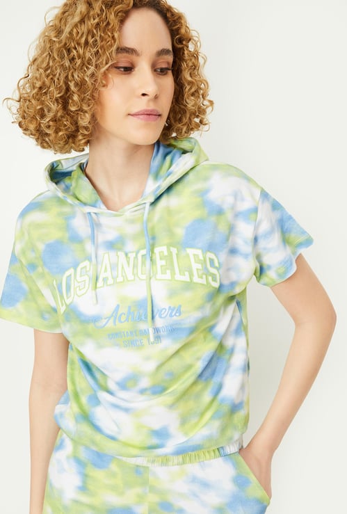 Women Tie & Dye Hooded T-shirt