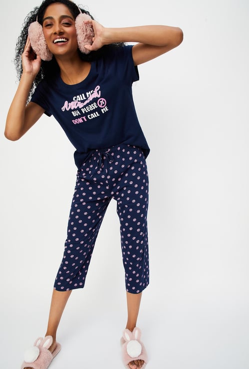 Women Printed Capri Set