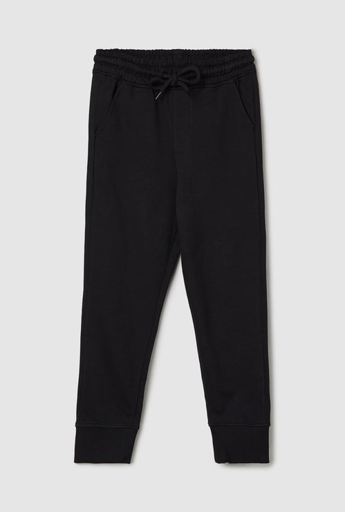 Boys Solid Cotton Joggers