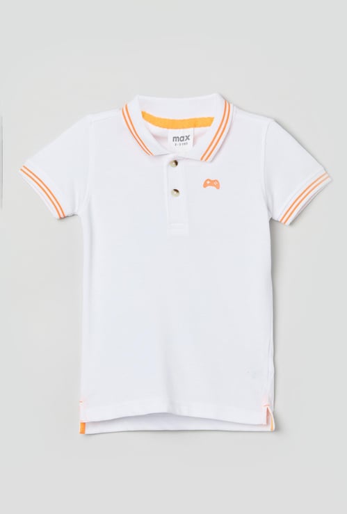 Boys Contrast Stripe Polo T-shirt