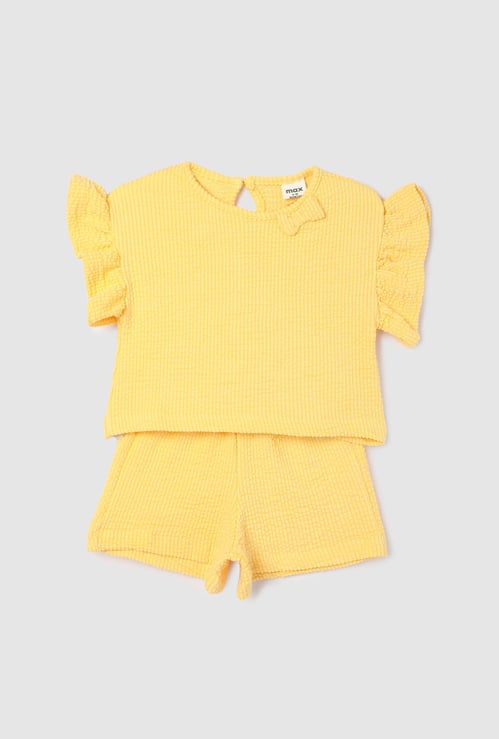 Girls Striped Shorts Set