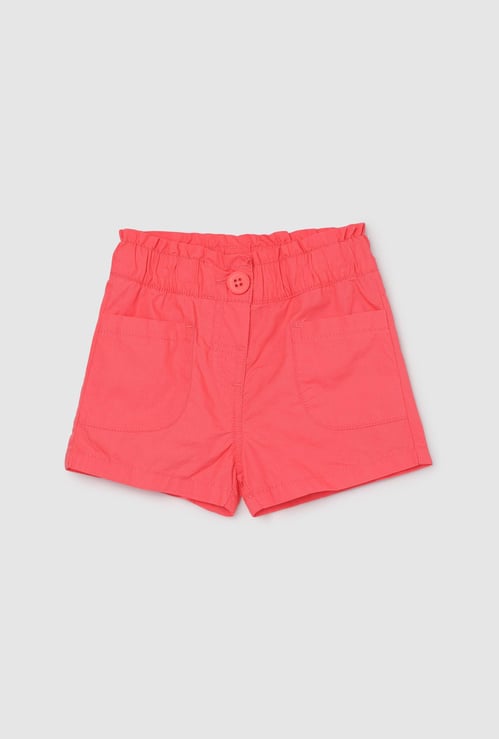 Girls Solid Woven Shorts