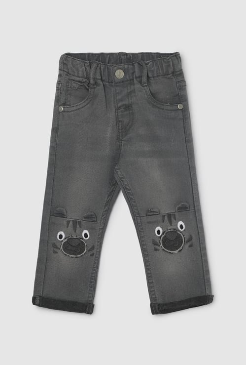 Boys Slim Fit Applique Jeans