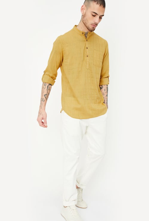 Men Striped Short Kurta