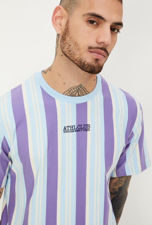 Men Striped Athleisure T-shirt