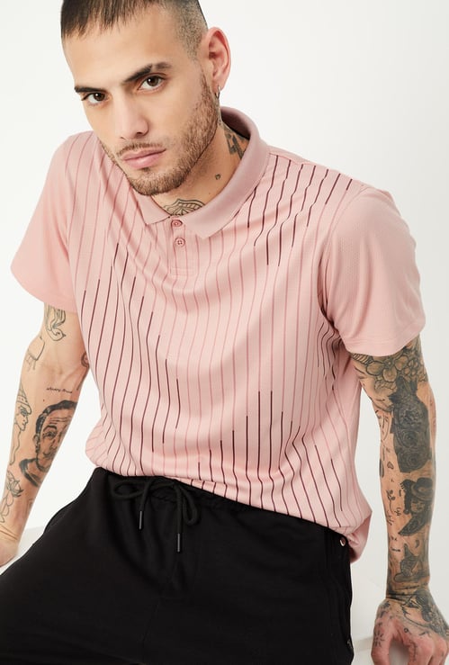 Men Striped Polo T-shirt