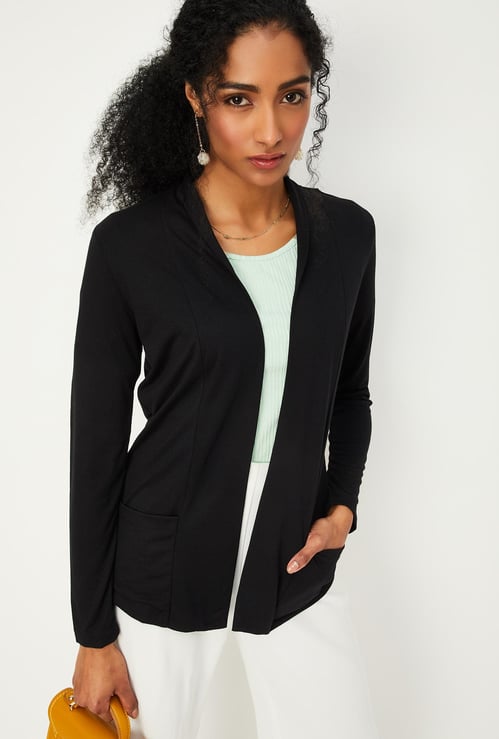Women Solid Open-Front Shrug