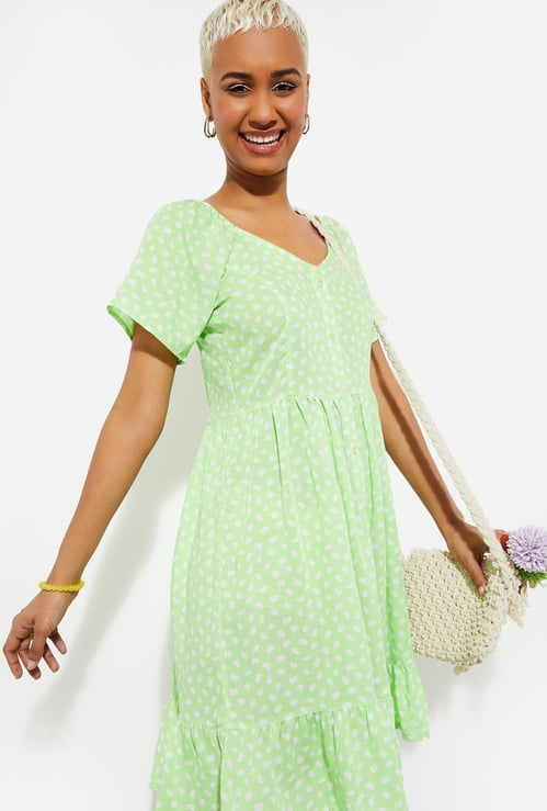 URB_N Women Printed A-line Dress