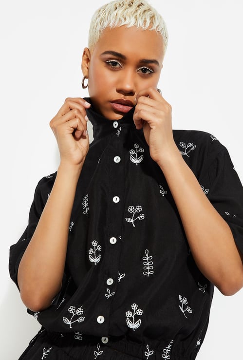 URB_N Women Embroidered Shirt