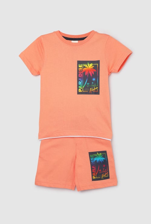 Boys Printed Shorts Set