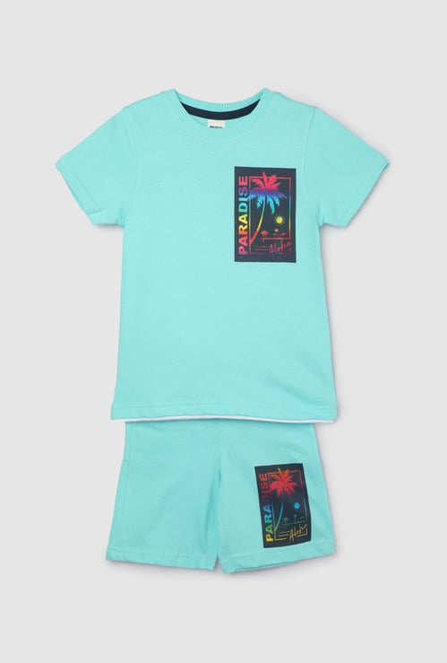 Boys Printed Shorts Set