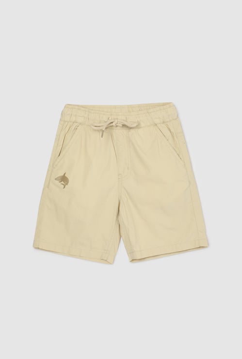 Boys Solid Woven Shorts