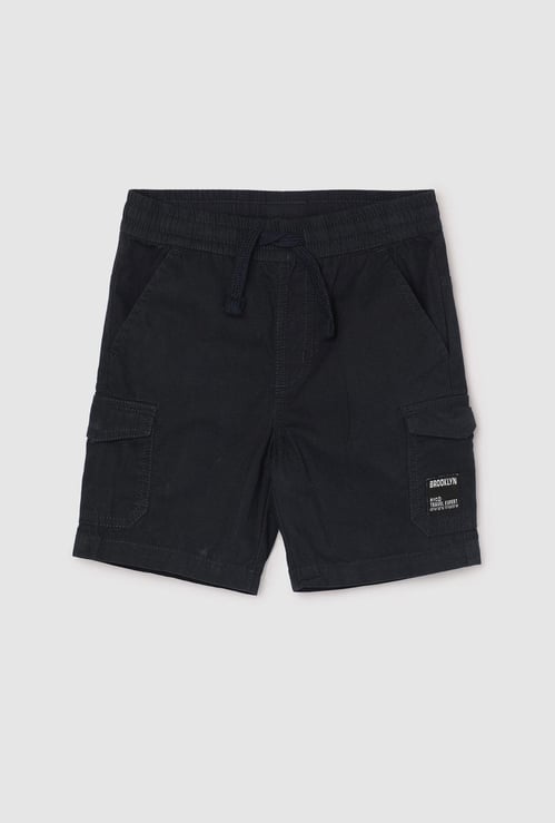 Boys Solid Cargo Shorts