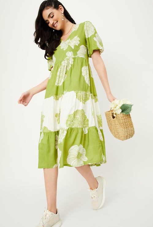 Women Floral Printed Midi Dress