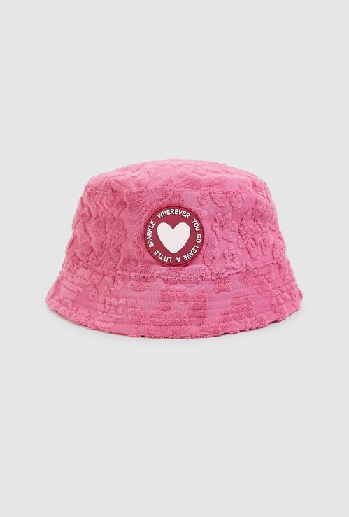 Girls Terry Patterned Bucket Hat