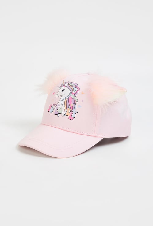 Girls Unicorn Print Baseball Cap