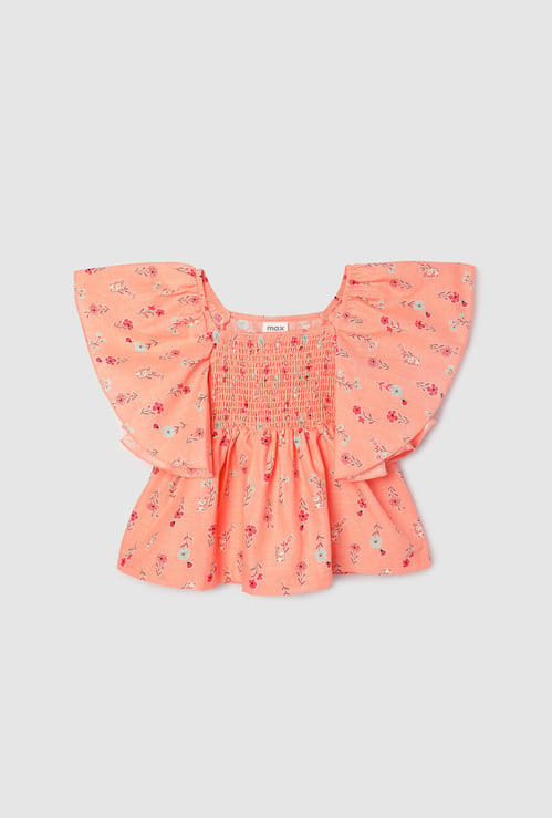 Girls Printed Woven Peplum Top