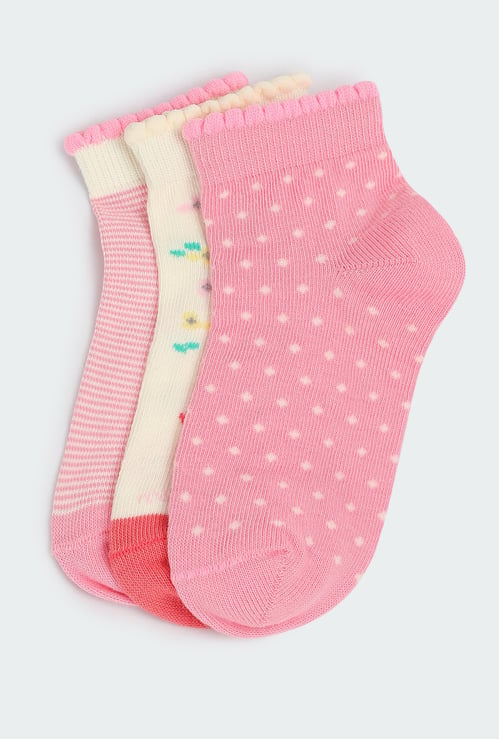 Boys Printed Ankle-Length Socks - Pack of 3