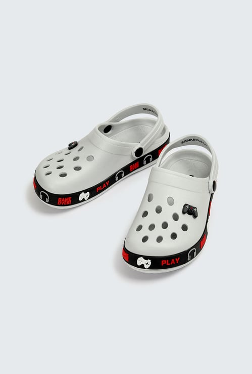 Boys Clogs with Decorative Foxing