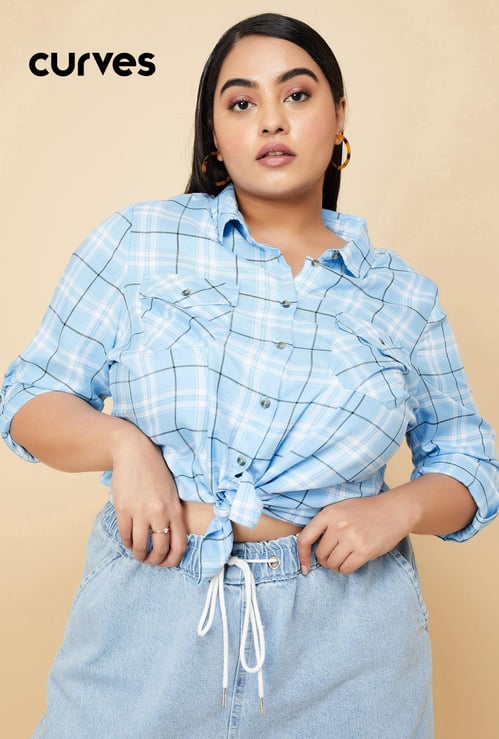 Women Tartan Checked Yarn Dyed Shirt