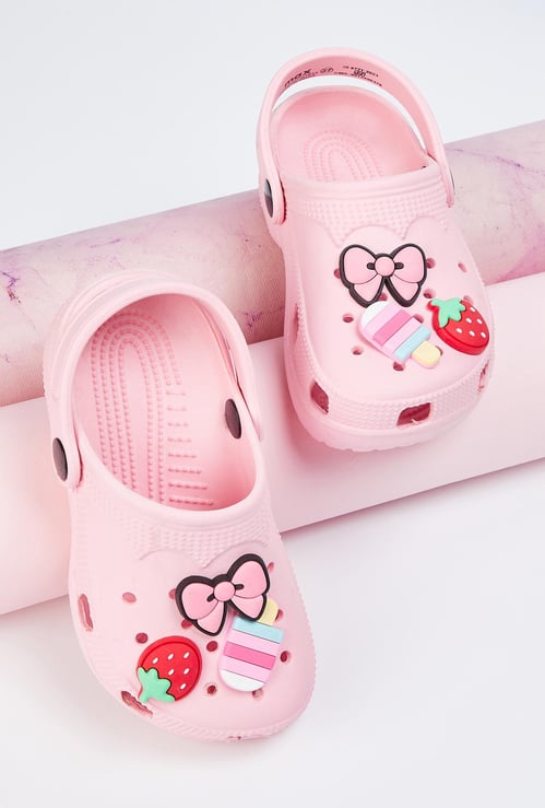 Girls Charm-Detailed Clogs