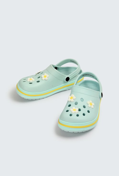 Girls Charm-Detailed Clogs