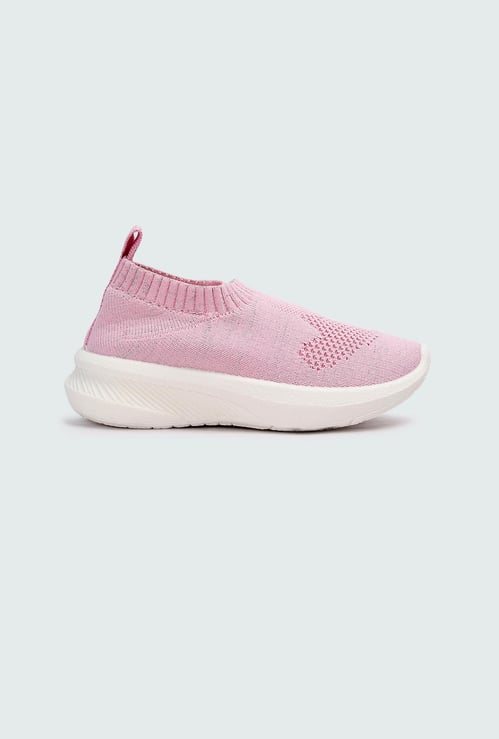 Girls Solid Slip-On Sports Shoes