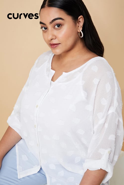 Women Textured Blouse with Cami Top