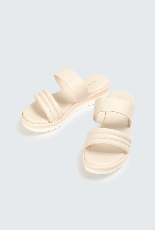 Women Quilted Double Strap Sandals