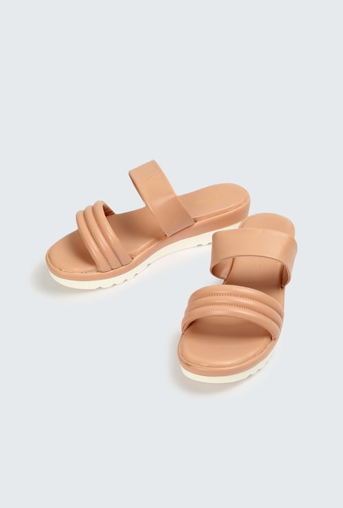 Women Quilted Double Strap Sandals