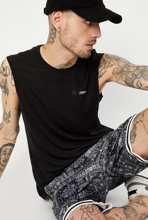 Men Solid Sleeveless T-shirt