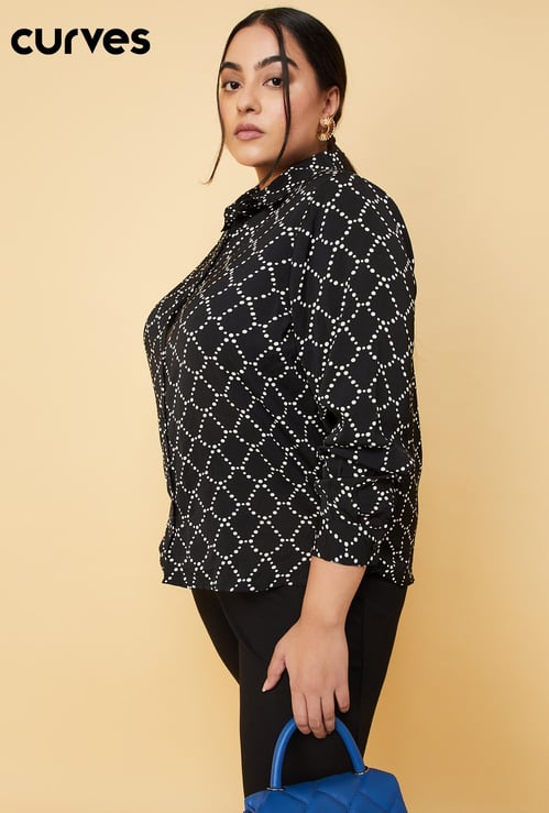 Women Printed Bishop Sleeve Shirt