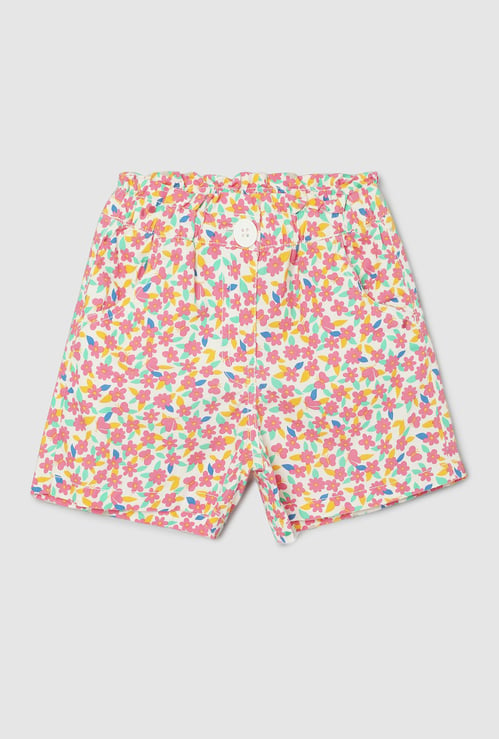 Girls Floral Printed Shorts