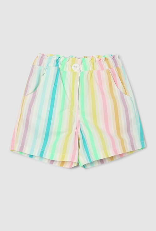 Girls Striped Casual Shorts