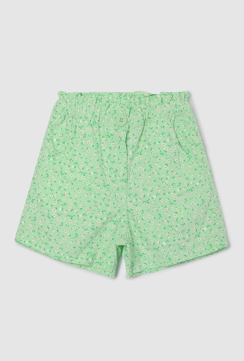 Girls Floral Printed Shorts