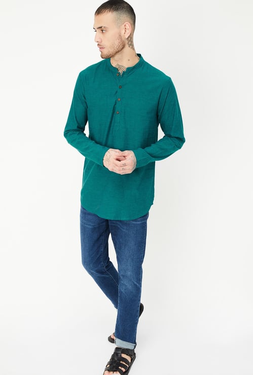 Men Solid Short Kurta