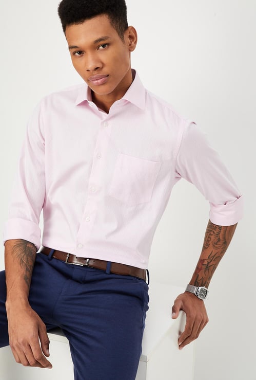 Men Slim Fit Textured Formal Shirt