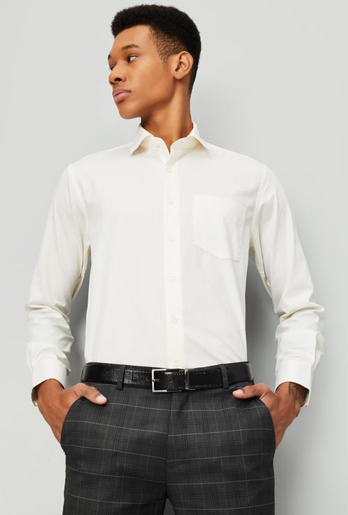 Men Slim Fit Solid Formal Shirt