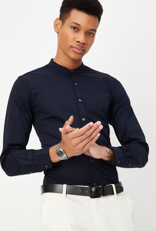 Men Slim Fit Solid Formal Shirt