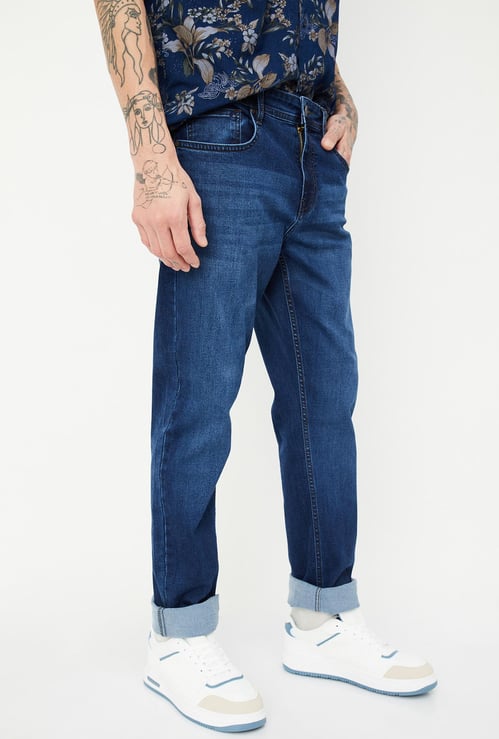 Men Slim Fit Washed Jeans