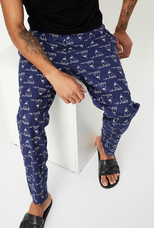 Men Printed Elasticated Pyjamas