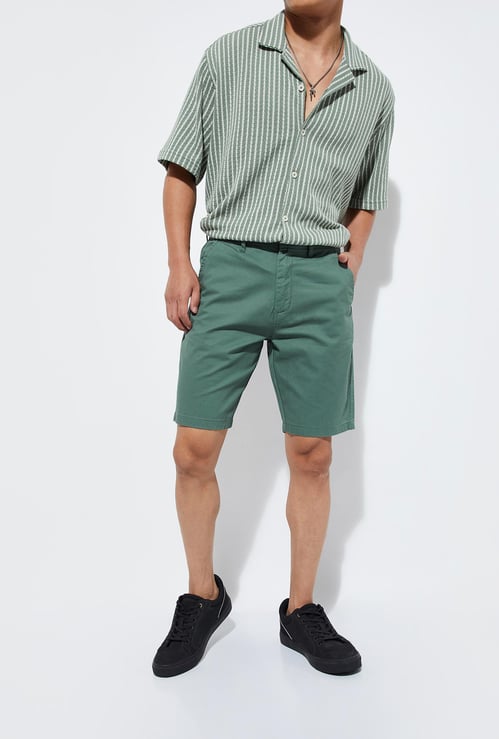 URB_N Men Slim Fit Solid Shorts