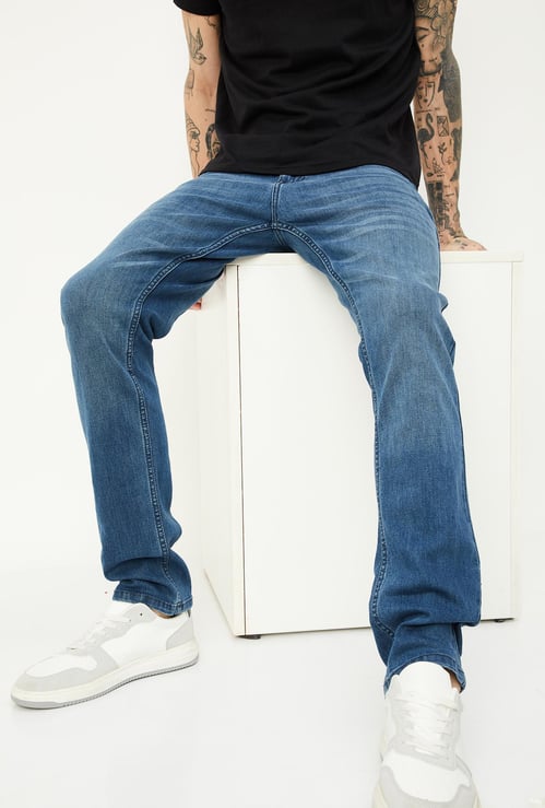 Men Slim Fit Washed Jeans