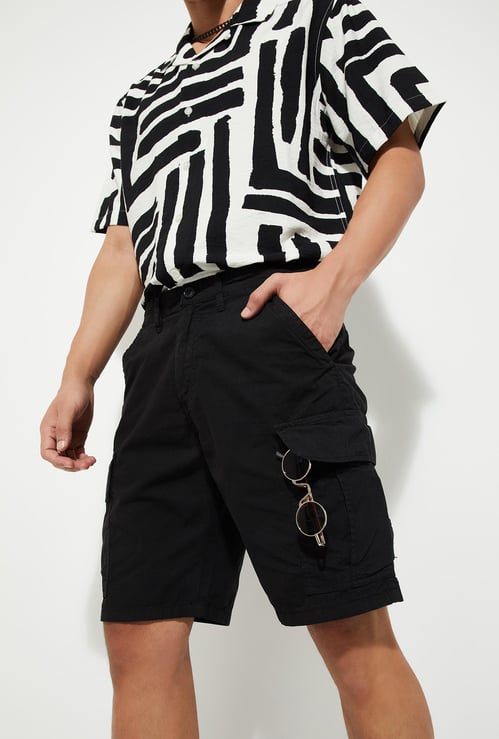 URB_N Men Solid Cargo Shorts