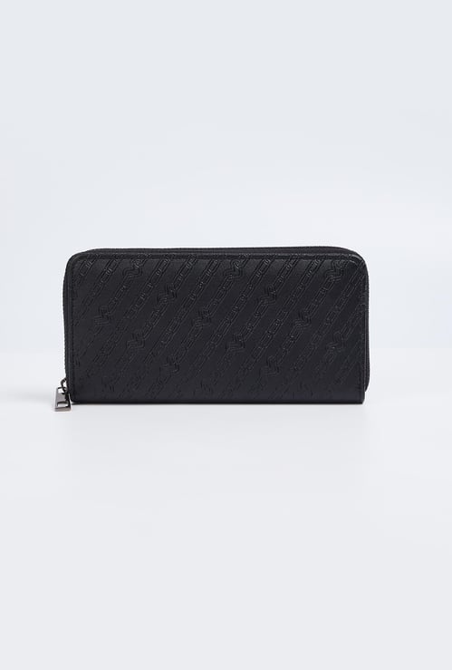 Women Embossed Zip-Around Wallet